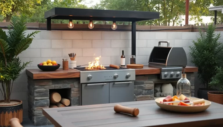 Cocina al aire libre mejorada con la parrilla Breeo Live Fire
