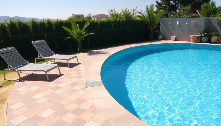 Pasos para piscinas sobre el suelo que no se tambalean ni deforman